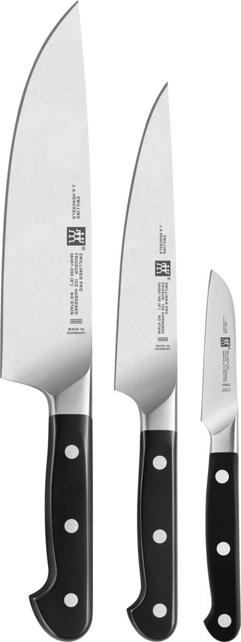 ست چاقوی آشپزخانه 3 پارچه zwilling Pro | مدل 38447003 با طراحی کلاسیک و تیغه‌های فولادی مقاوم